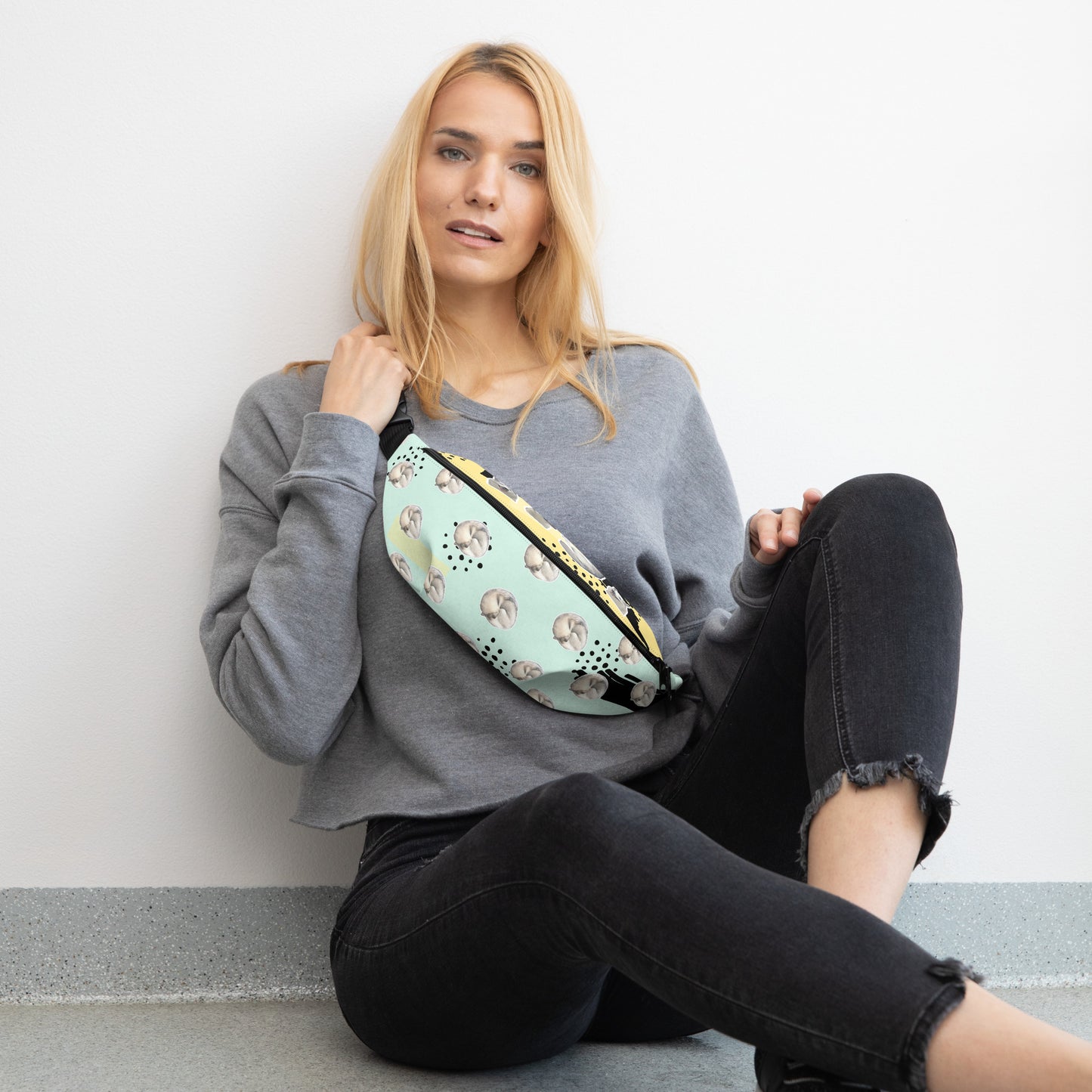 Fanny Pack with FUJI THE HUSKY print all-over