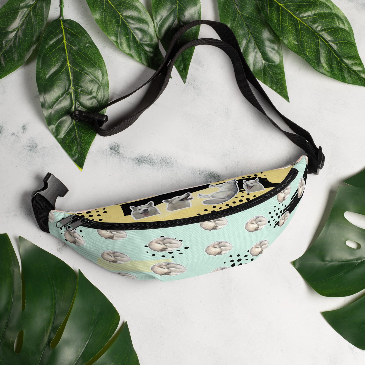 Fanny Pack with FUJI THE HUSKY print all-over