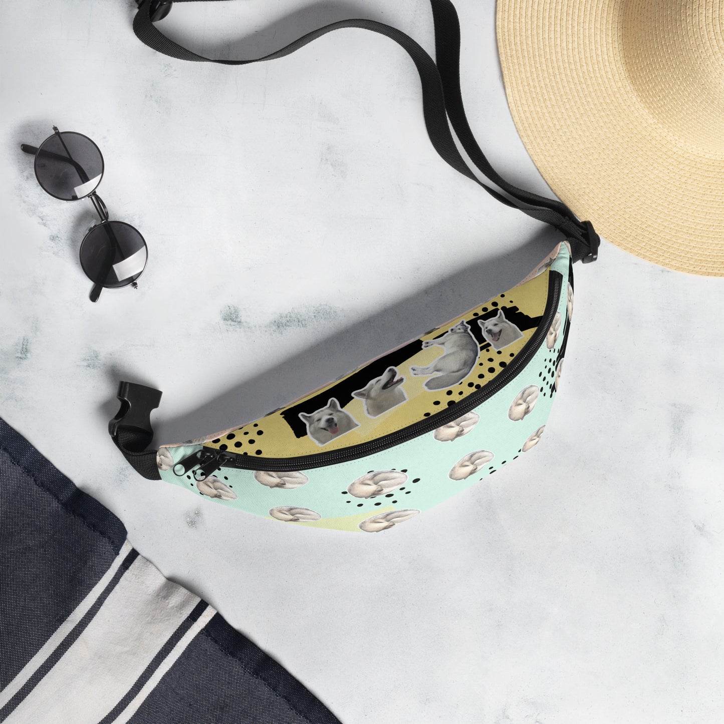 Fanny Pack with FUJI THE HUSKY print all-over