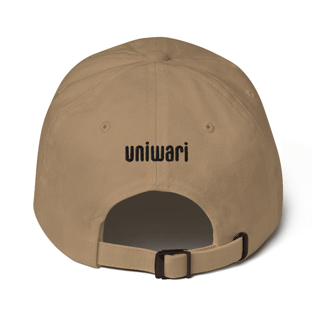 Khaki Cap- Front Design with an Black Embroidery of Uniwari Logo- Back Design with an Black Embroidery of Uniwari Logo