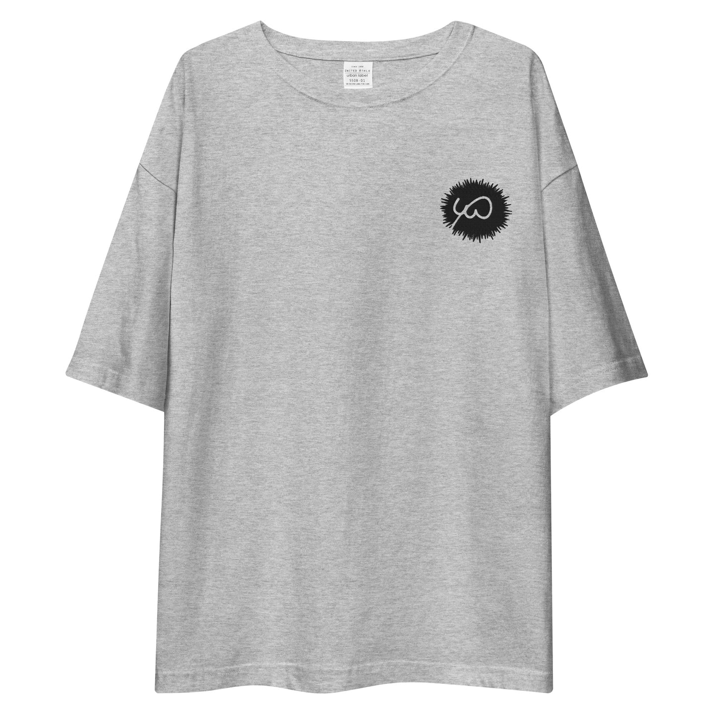 Light Gray High Quality Oversize Drop ShoulderTee - Front Design with an Black Embroidery of Uniwari Logo