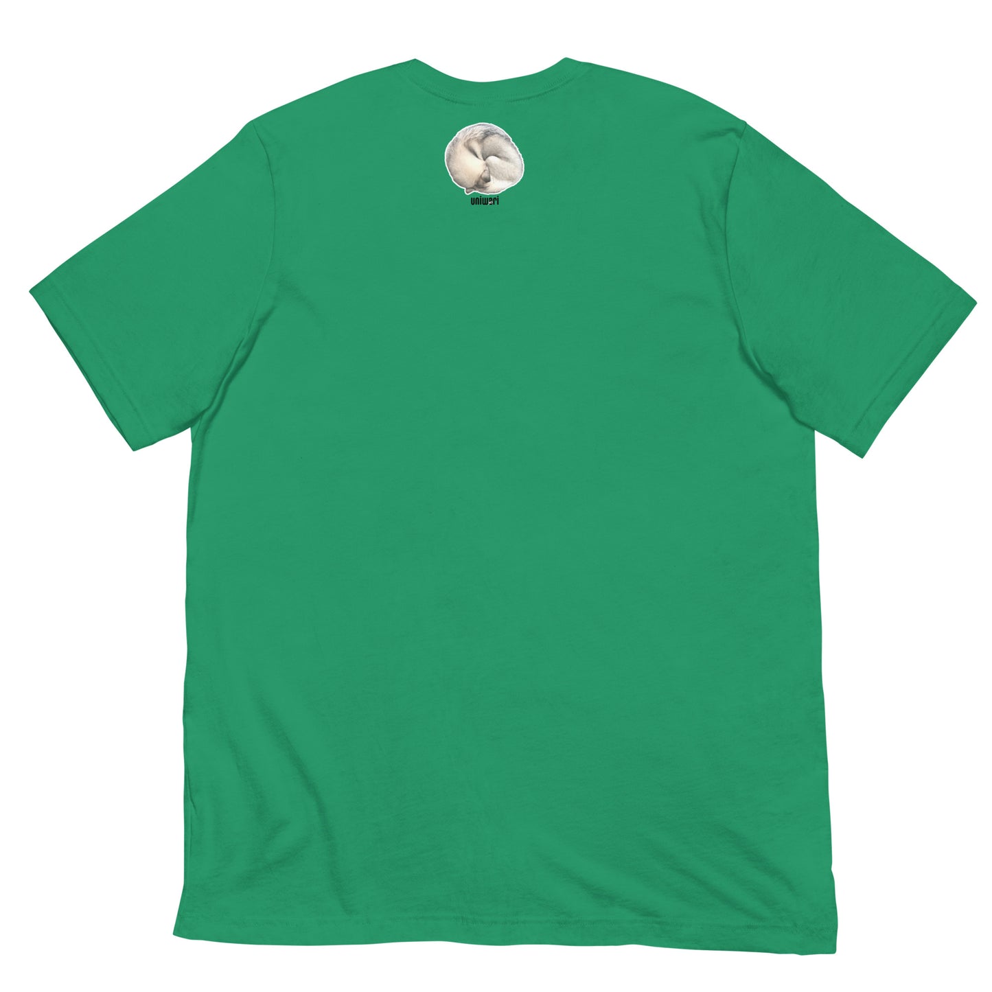 Light Green High Quality Tee - Front Design with a stamp of 4 FUJI THE HUSKY Sticker - Back Design with 1 FUJI THE HUSKY Sticker and Uniwari Logo