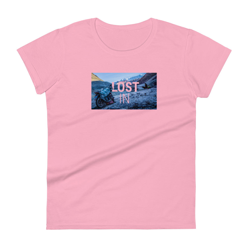 Pink High Quality Tee - Front picture print with LOST IN Logo - Back with Uniwari Logo