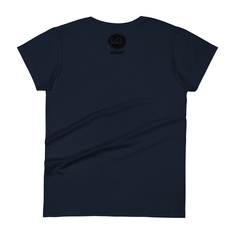 Navy High Quality Tee - Front picture print with LOST IN Logo - Back with Uniwari Logo
