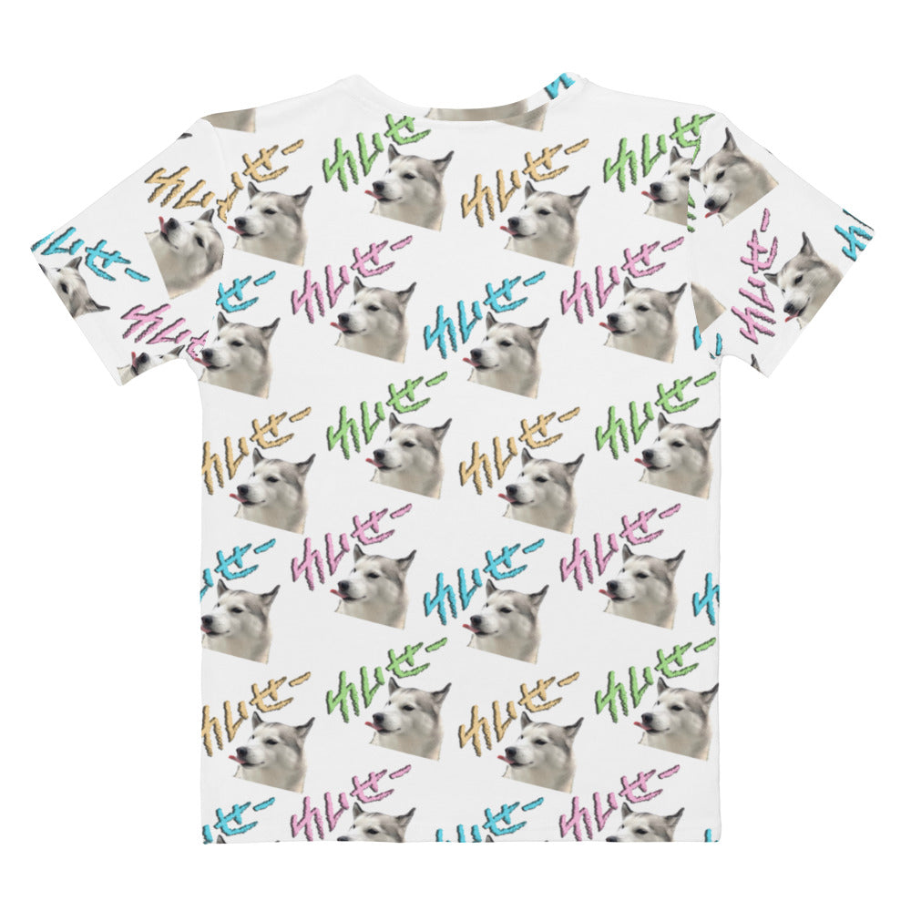 FUJI THE HUSKY - ALL OVER White - Women's T-Shirt - UNIWARI