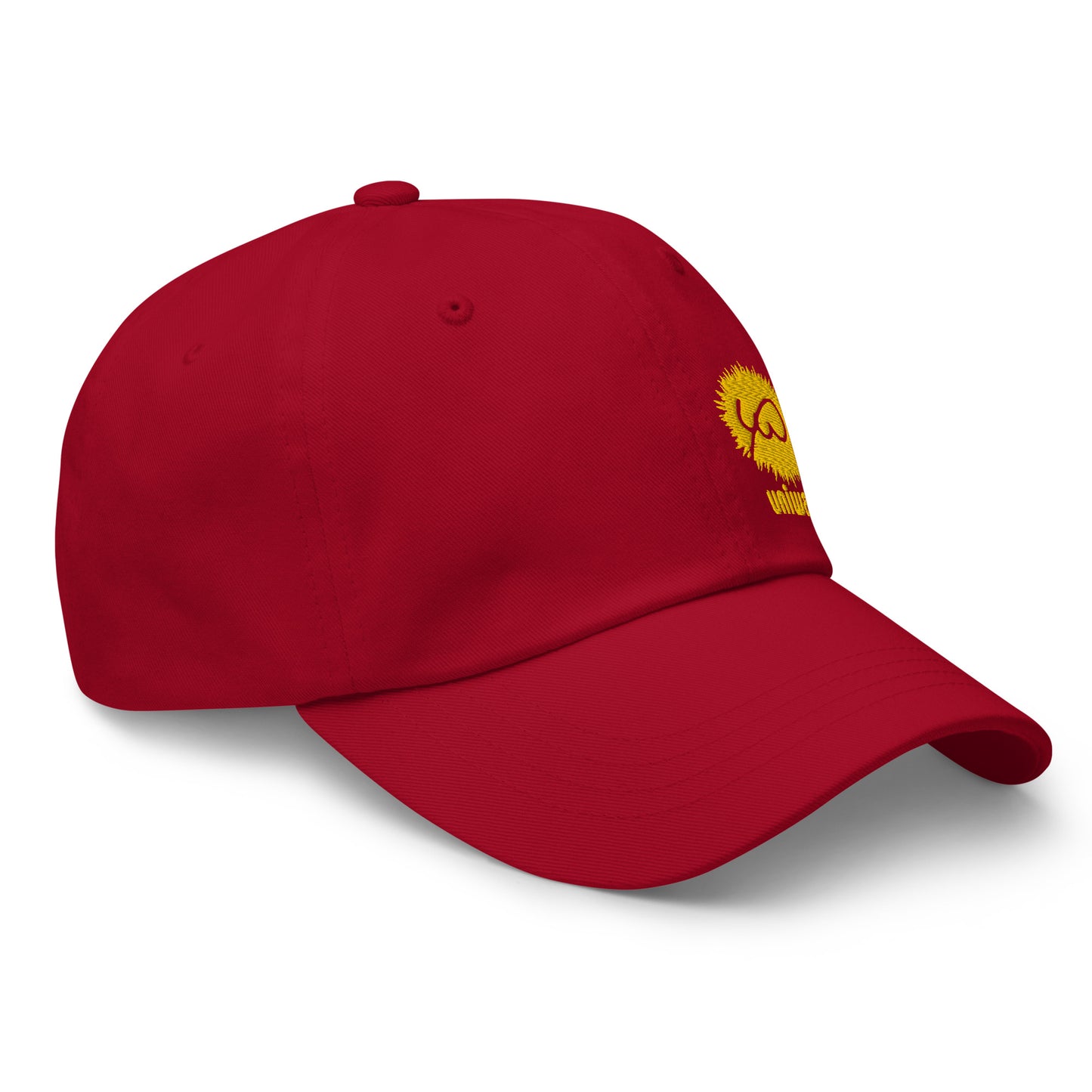 Red Cap- Front Design with an Yellow Embroidery of Uniwari Logo