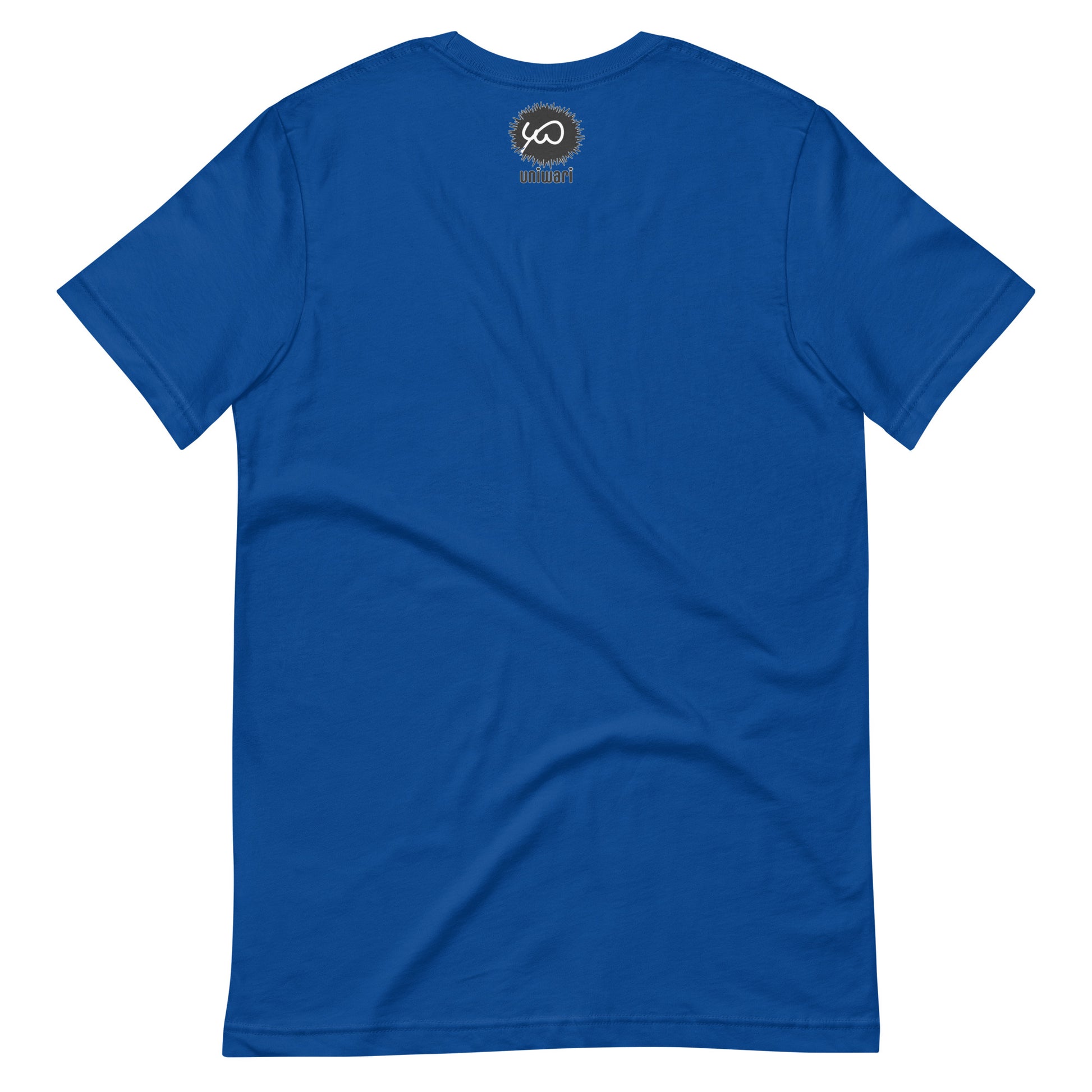 True Royal High Quality Tee - Front Design with White print of the phrase "What Happens in Osaka Stay in Osaka" - Back with Uniwari Logo